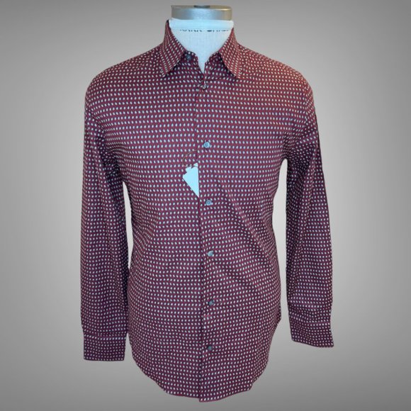 Hermes Penguin Imprinted Fitted Cotton Shirt 15 1/2 39 Blackcurrant France NWT - Picture 1 of 10